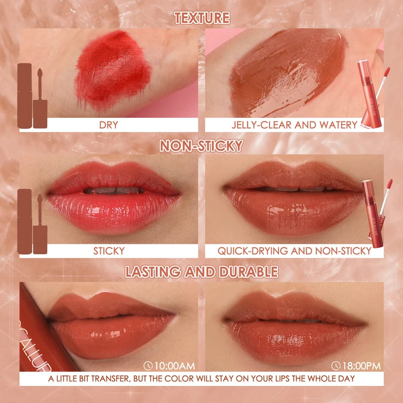 Brillo de labios de textura Dewy transparente, resistente al agua, hidratante, terciopelo Mate, lápiz labial líquido desnudo, Cosméticos de maquillaje, 17 colores