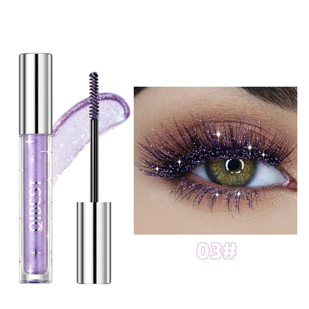 Silver Diamond Glitter Mascara Fast Dry Eyelashes Curls Extension Make-Up Waterproof Long-lasting Lengthens Eye Lash Mascara