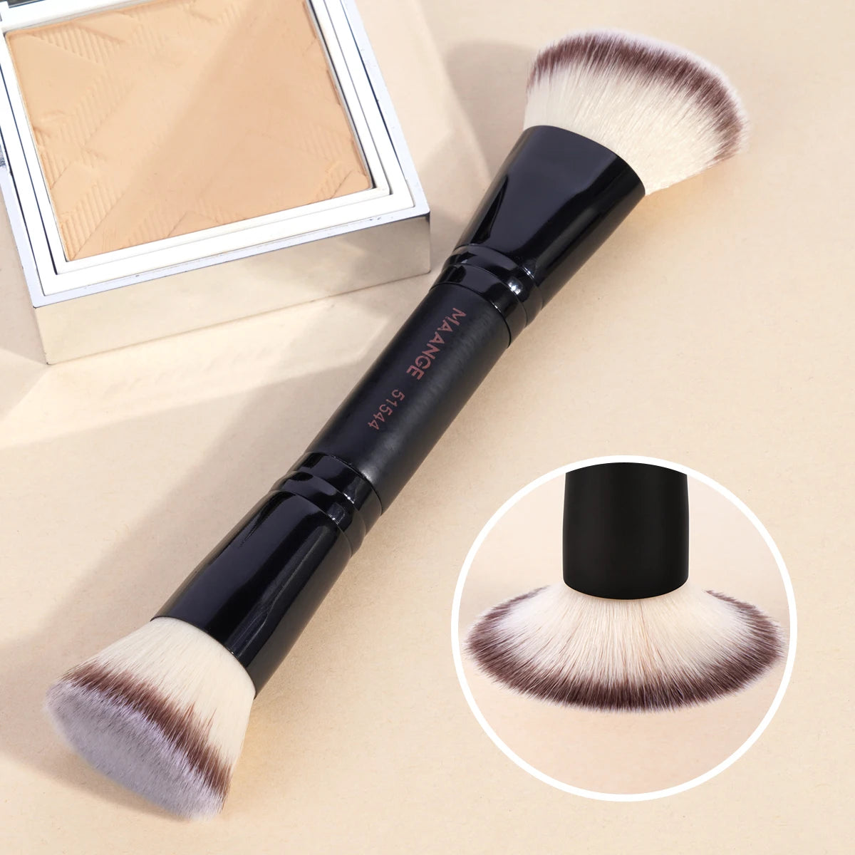 MAANGE 1PCS Foundation Makeup Brushes Double-Ended Contour Makeup Brush for Blending Liquid Cream Powder Cosmetic Make Up Tool