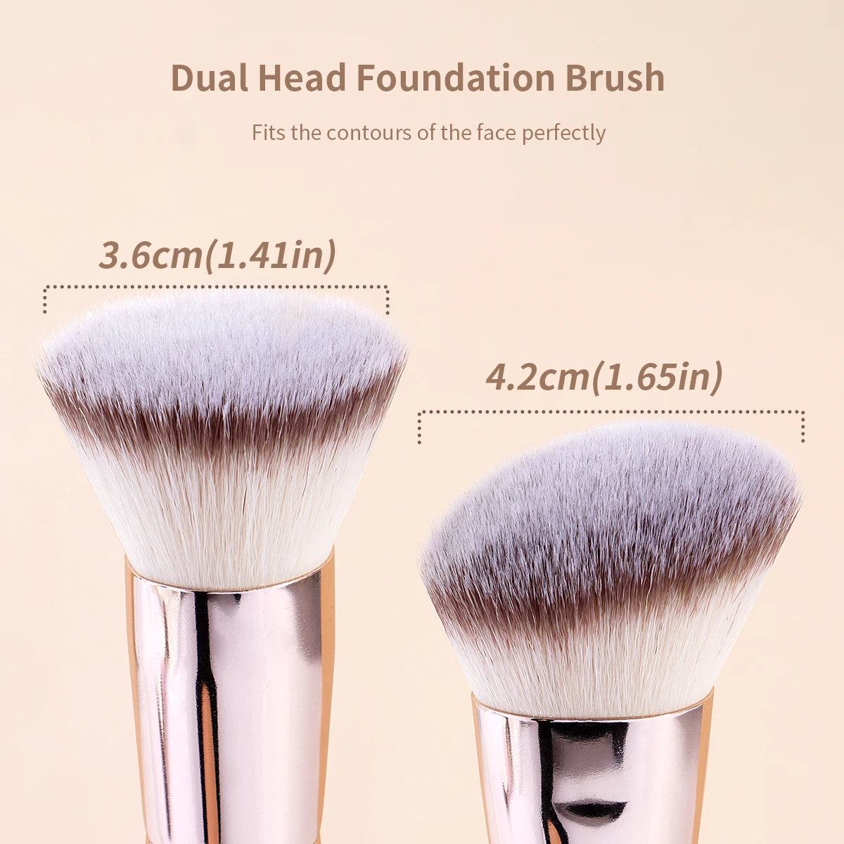 MAANGE 1PCS Foundation Makeup Brushes Double-Ended Contour Makeup Brush for Blending Liquid Cream Powder Cosmetic Make Up Tool