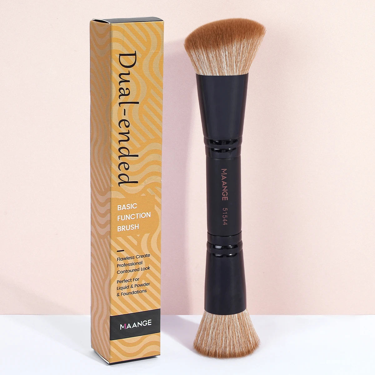 MAANGE 1PCS Foundation Makeup Brushes Double-Ended Contour Makeup Brush for Blending Liquid Cream Powder Cosmetic Make Up Tool