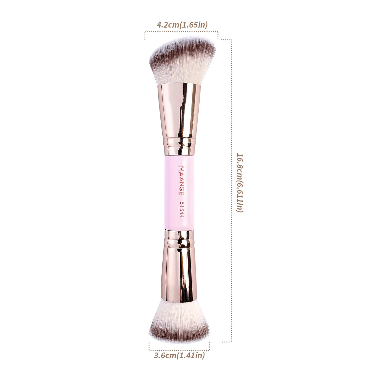 MAANGE 1PCS Foundation Makeup Brushes Double-Ended Contour Makeup Brush for Blending Liquid Cream Powder Cosmetic Make Up Tool