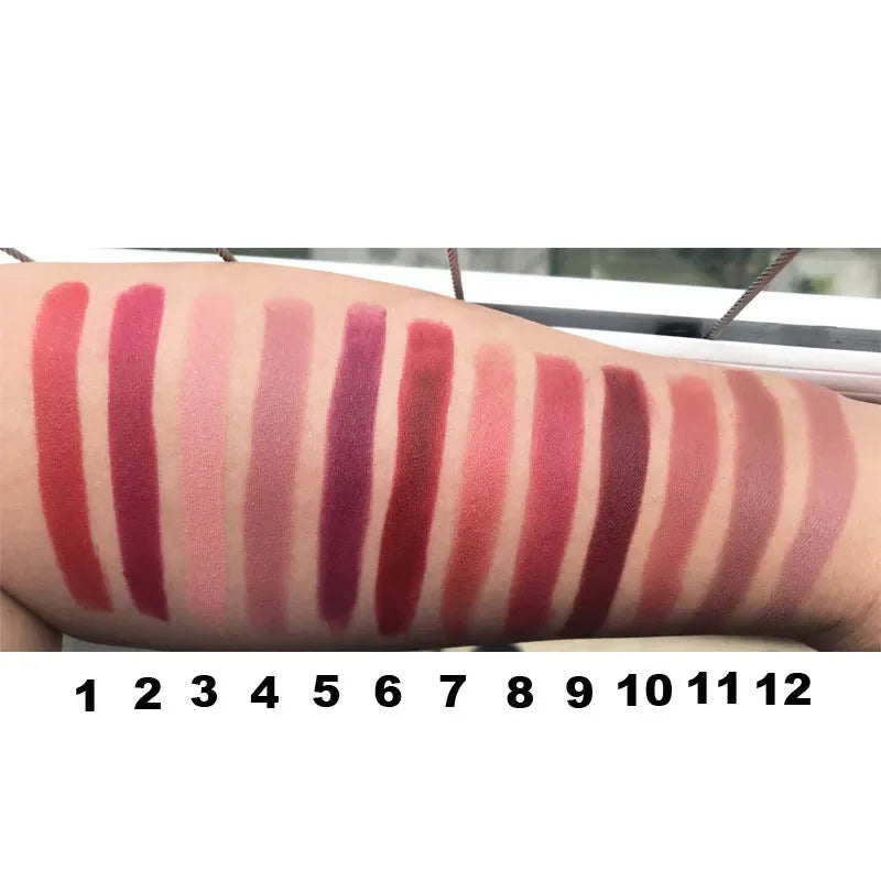 12pcs Double Ended Matte Lipstick Long Lasting Wateproof Cheap Lipstick Wholesale Sexy Red Lips Liner Pencil Makeup Cosmetics