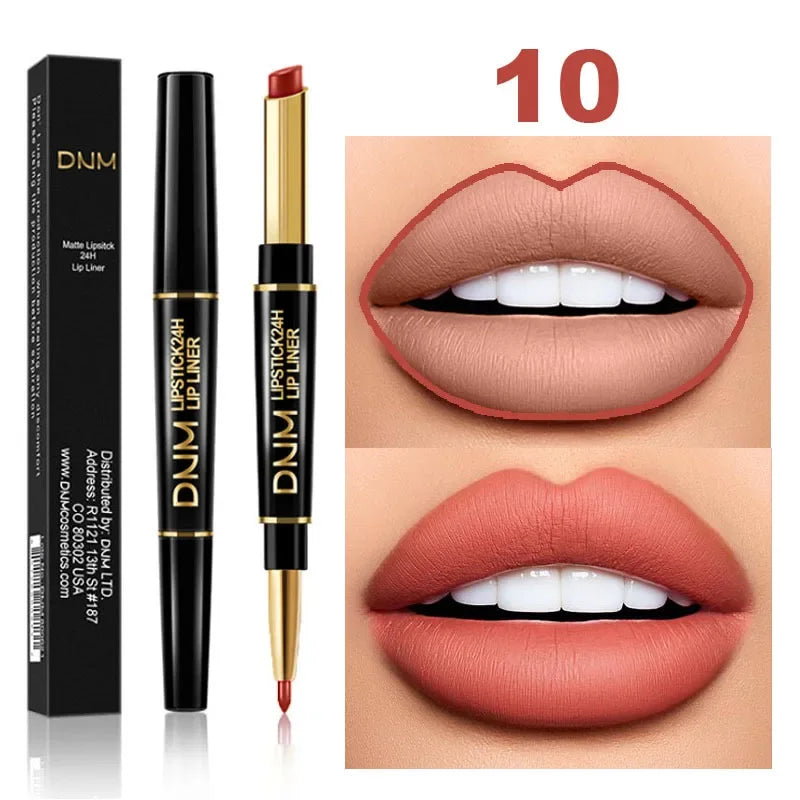 12pcs Double Ended Matte Lipstick Long Lasting Wateproof Cheap Lipstick Wholesale Sexy Red Lips Liner Pencil Makeup Cosmetics