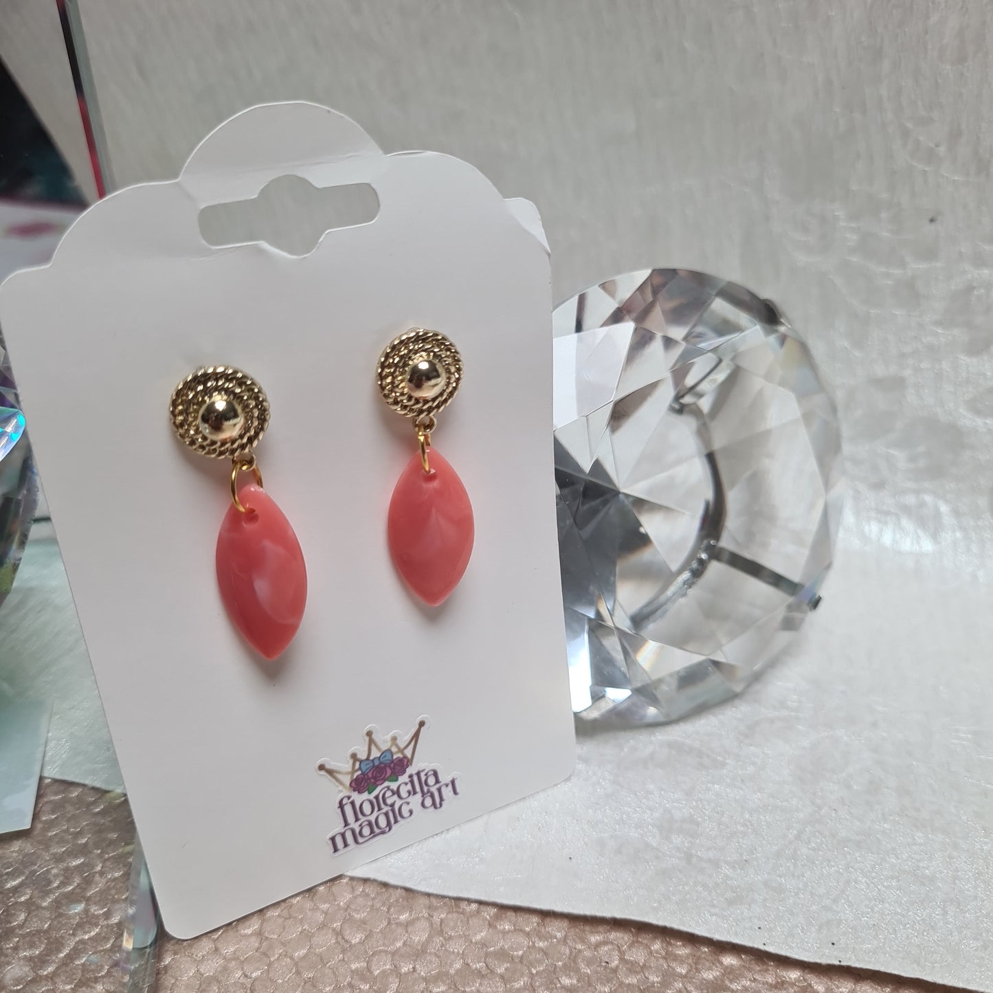 Peach color earring