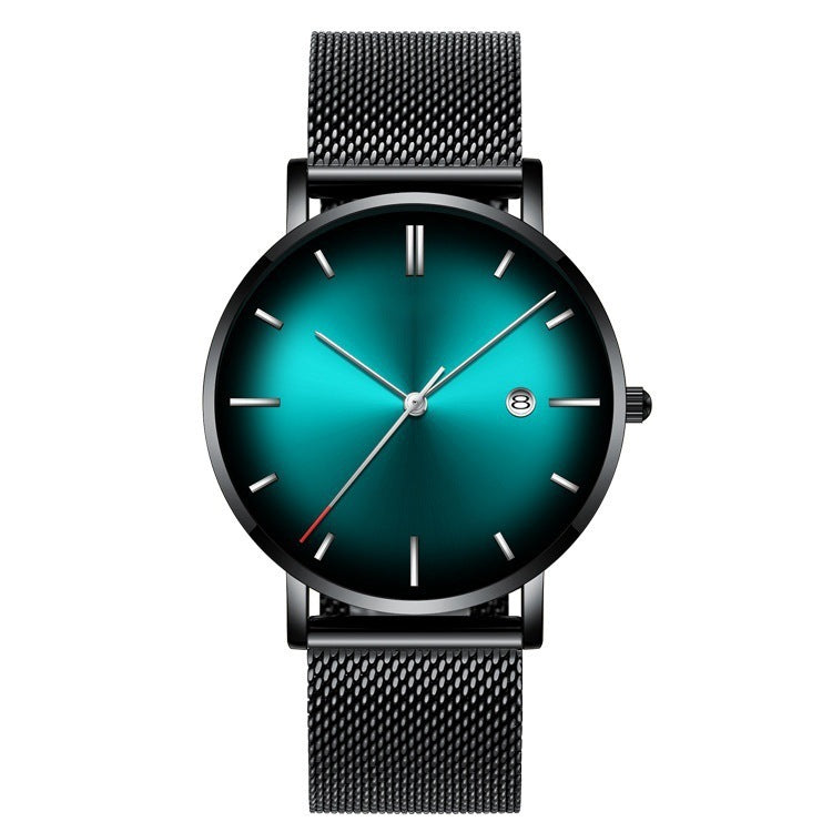 Reloj, estilo minimalista, calendario, de caballero