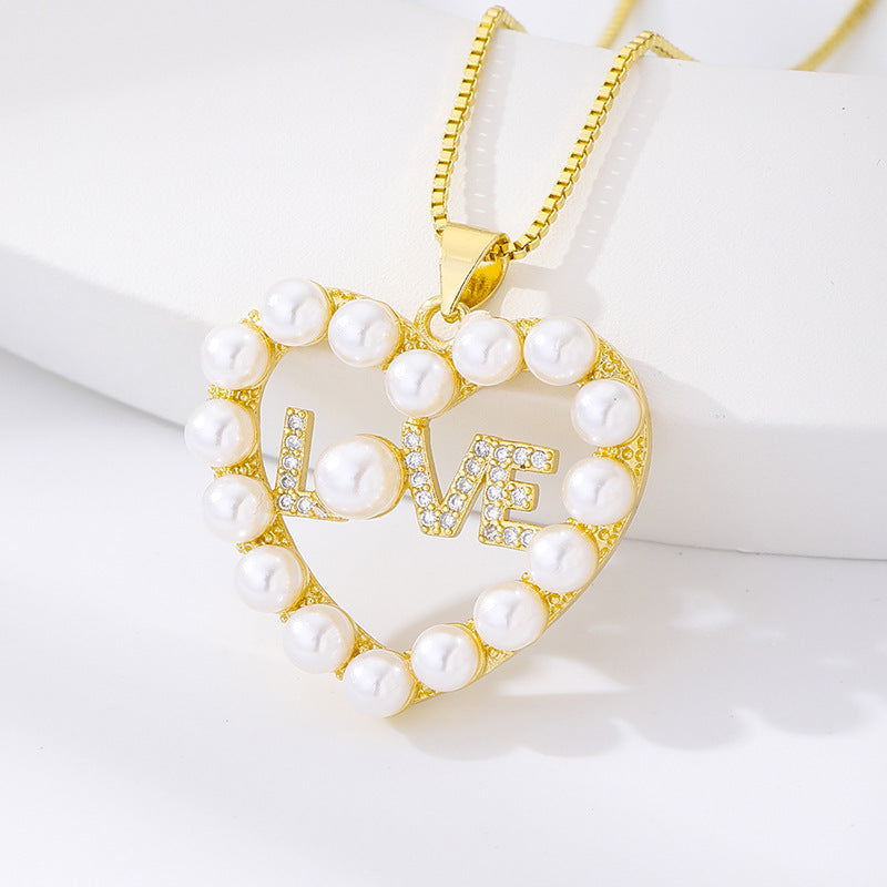 Pearl Bead  Star Love Necklace