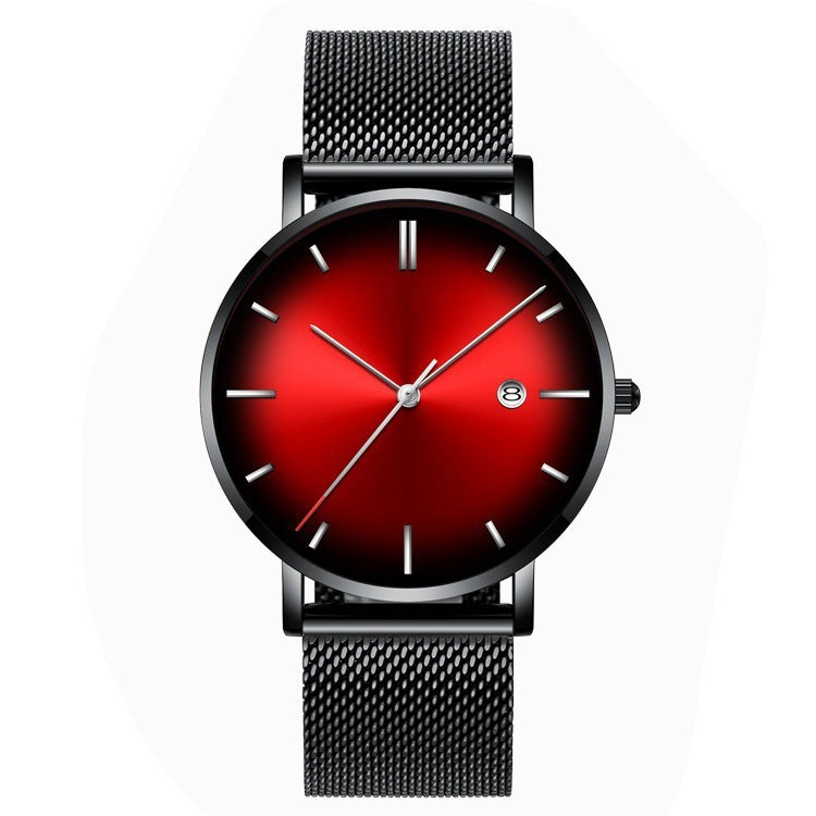 Reloj, estilo minimalista, calendario, de caballero