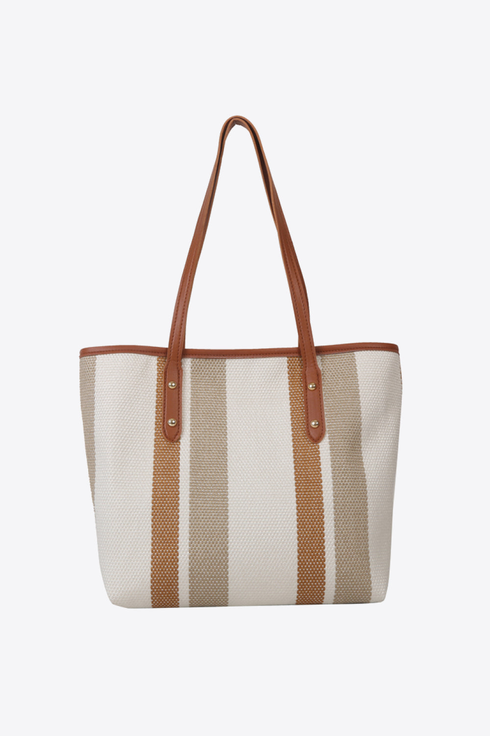 Striped Straw Tote Bag