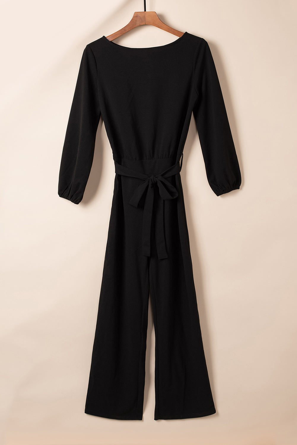 Neck Tie Belt Jumpsuit