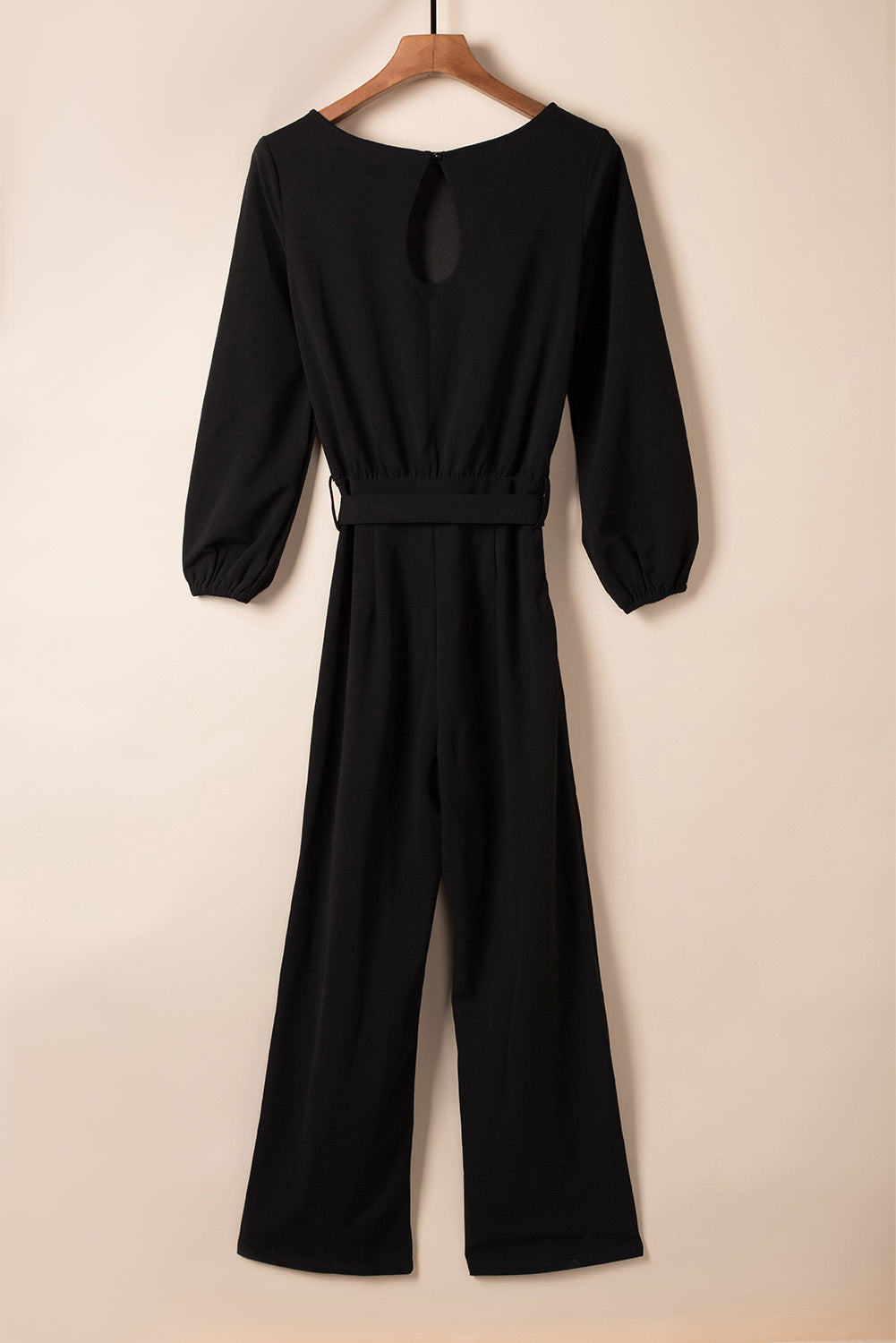 Neck Tie Belt Jumpsuit