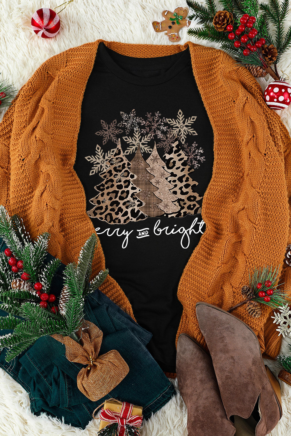 Christmas Tree Graphic Short Sleeve T-Shirt