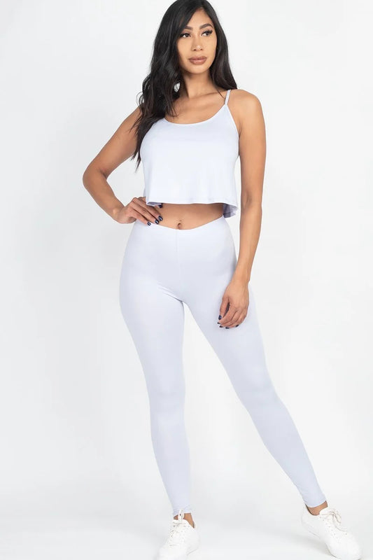 Top Leggings white Set