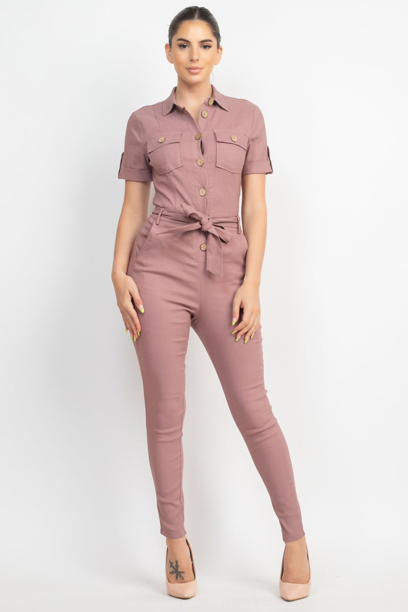 Rose Buttoned Jumpsuit