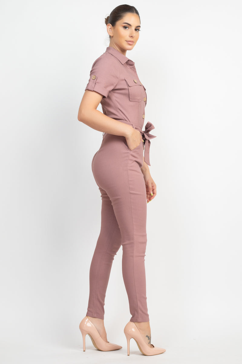 Rose Buttoned Jumpsuit