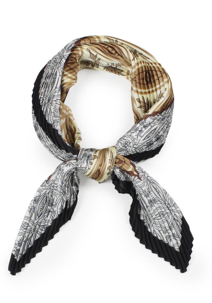 Circle  Pleated Satin Scarf