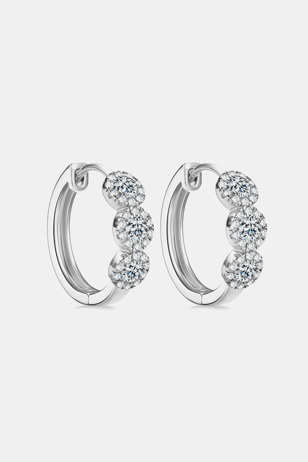 Moissanite 925 Sterling Silver Huggie Earrings